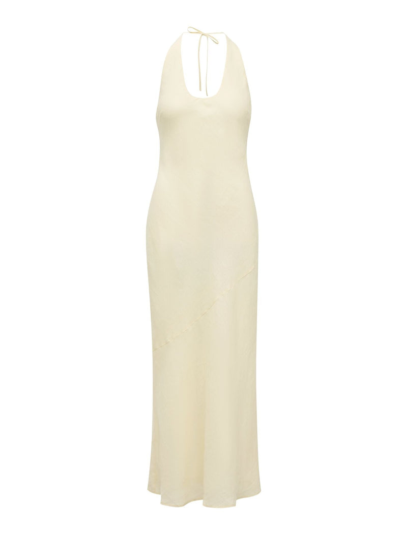 Primmy Halter Neck Linen Maxi Dress Whipped Butter