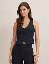 Paloma Pinstripe Waistcoat Navy Pinstripe Suit Forever New