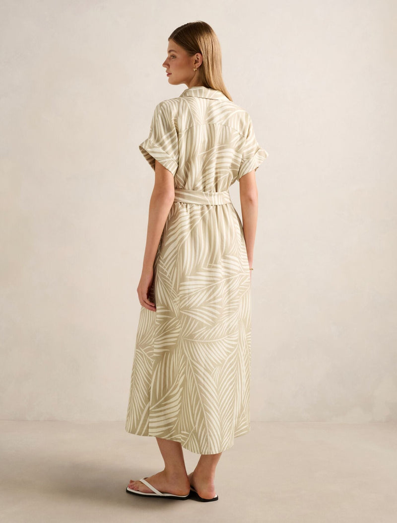 Hilary Belted Linen Midi Dress Forever New