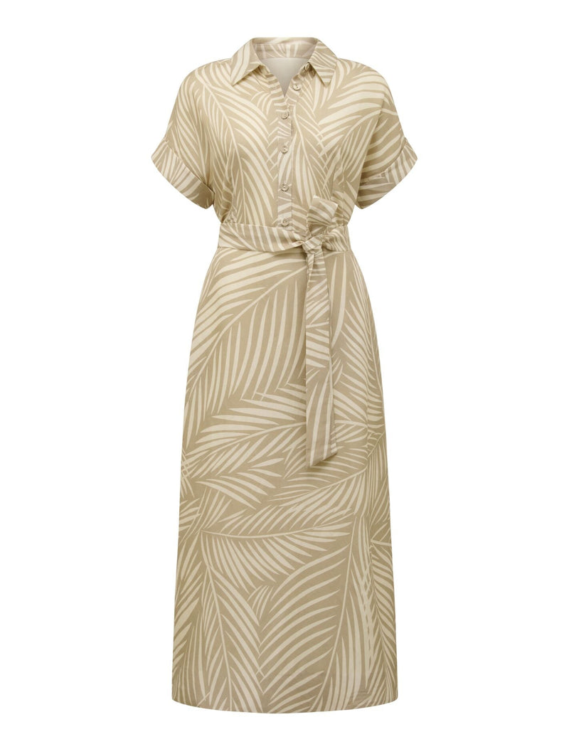 Hilary Belted Linen Midi Dress Forever New