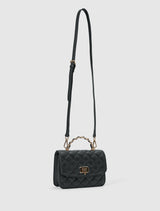 Azalea Quilt Metal Top Handle Bag