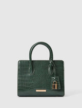 Juliana Small Lock Tote Bag 0 Olive Croc Forever New