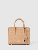 Juliana Small Lock Tote Bag 0 Nude Croc Forever New