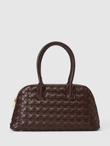 Kendra Weave Kettle Bag 0 Dark Chocolate Forever New