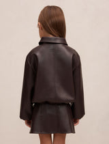 Laura Girls Faux Leather Bomber Jacket Forever New
