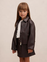 Laura Girls Faux Leather Bomber Jacket Forever New