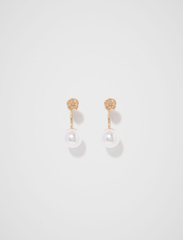 Laney Pearl Crystal Earrings 0 Gold Pearl Forever New