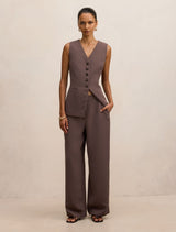 Dani Petite Tailored Straight Leg Pants