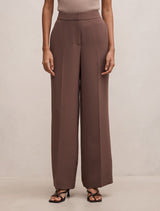 Dani Petite Tailored Straight Leg Pants Chocolate Martini Set Forever New
