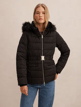 Macey Short Puffer Jacket Black Forever New