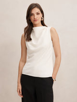 Scout Sleeveless Drape Top Classic Ivory Forever New