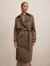 Bronte Felled Coat Brown Mushroom Forever New