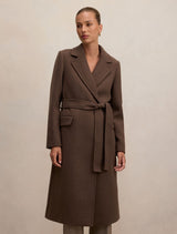 Aydee Double Breasted Coat Mid Brown Forever New