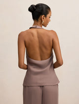 Evelyn Petite Halter Backless Top Forever New