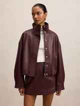 Jacquie Petite Pu Funnel Neck Coat Forever New