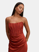 Ivy Lace Corset Drape Maxi Dress Forever New