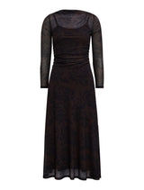 Georgia Petite Long Sleeve Mesh Midi Dress Forever New