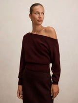 Emerson Asymmetric Sweater Midnight Plum Forever New