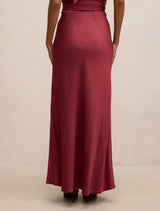 Skyler Petite Satin Maxi Skirt