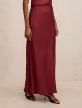 Skyler Petite Satin Maxi Skirt