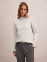 Kerrie Relaxed Sweater Soft Grey Forever New