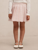 Audrey Girls Pleated Tweed Skirt Pink Gold Set Forever New