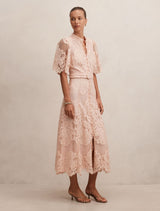 Liberty Flutter Sleeve Lace Midi Dress Forever New