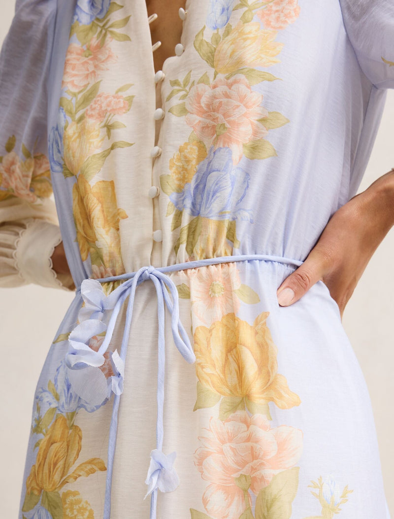 Christina Placement Print Midi Dress Blue Floral | Forever New Christina Placement Print Midi Dress Blue Floral | Forever New