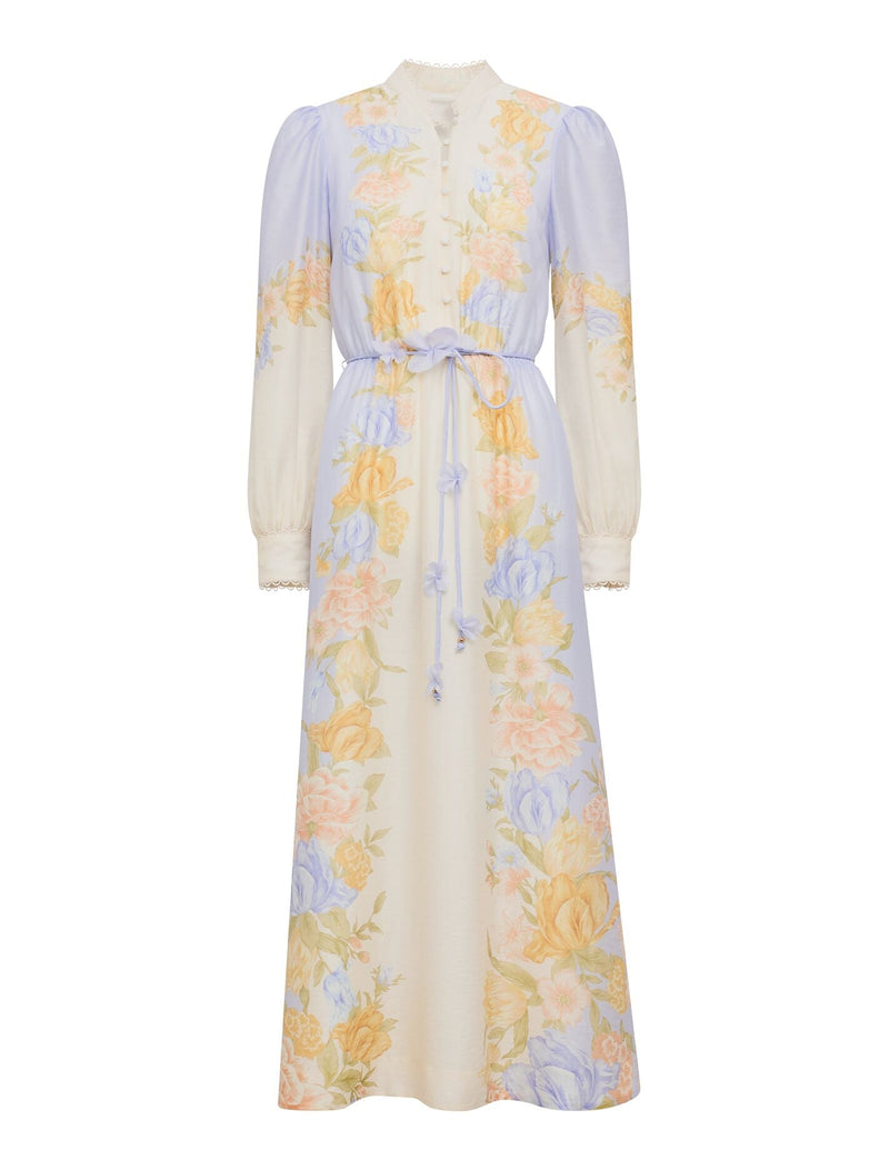 Christina Placement Print Midi Dress Blue Floral | Forever New Christina Placement Print Midi Dress Blue Floral | Forever New