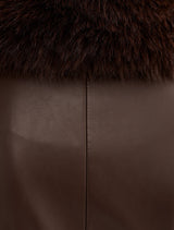 Faith Faux Fur Collar Pu Trench Coat Forever New