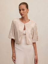 Sasha Sequin Cape Blush Forever New