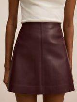 Renee Petite Vegan Leather Mini Skirt