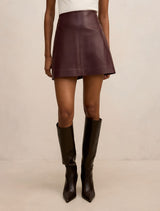 Renee Petite Vegan Leather Mini Skirt