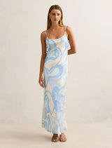 Violet Strappy Slip Dress Riviera Swirl Forever New