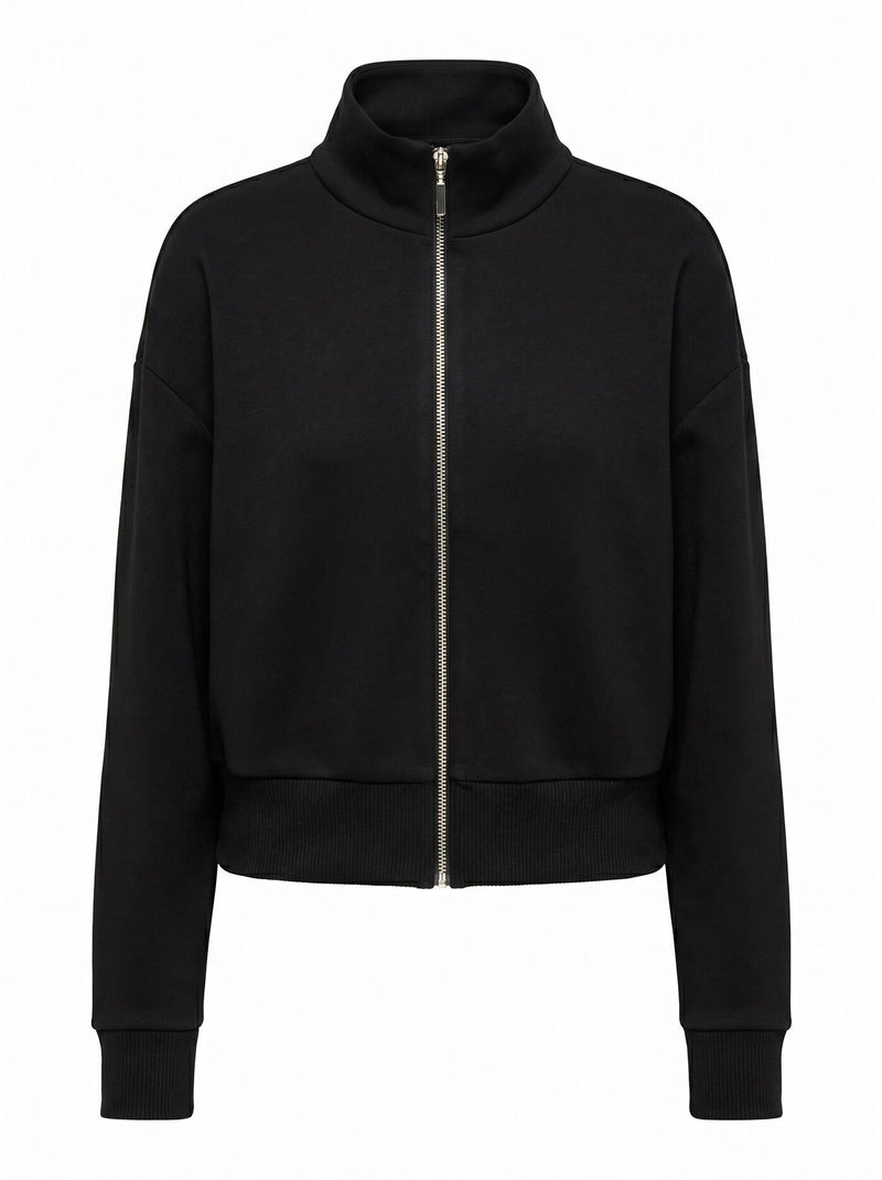 Hannah Zip Lounge Jacket Black | Forever New