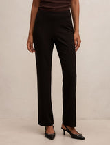 Piper Ponte Straight Leg Pants Black Forever New