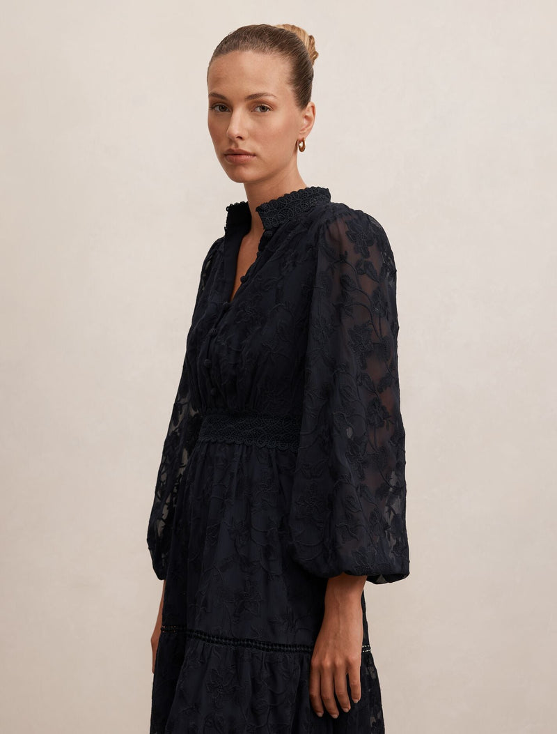 forever new lace dress Bailey Lace Detail Maxi Dress in Black - Size 4 to 16