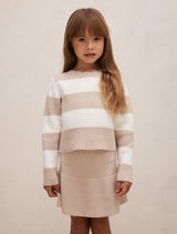 Charlie Girls Stripe Knit Jumper Neutral Stripe Co-Ord Forever New