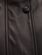 Ava Leather Funnel Neck Bomber Jacket Forever New