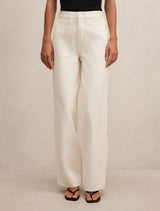 Gia High-Rise Wide Leg Jeans Ecru Forever New