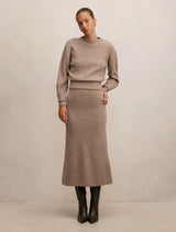 Cora Knitted A-Line Skirt Forever New
