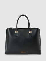 Kate Laptop Metal Detail Tote Bag 0 Black Forever New