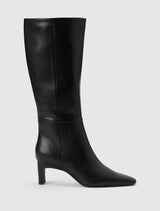 Callie Knee Length Chisel Toe Boot Black Forever New