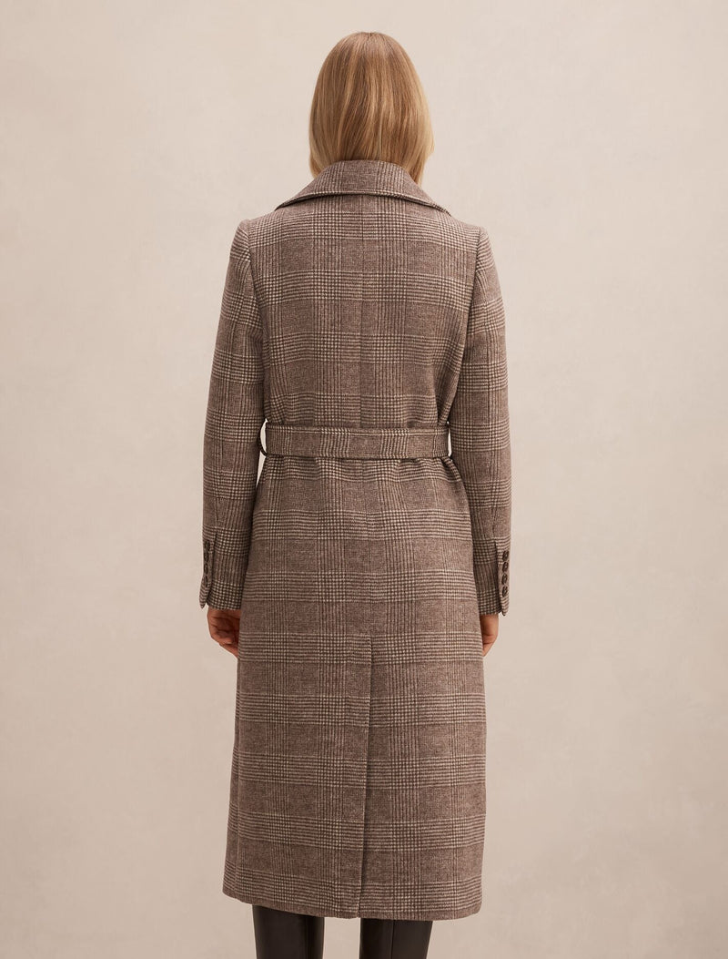 Charlie Check Coat Mid Brown Check Set | Forever New