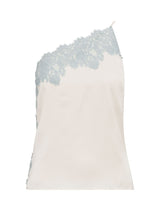 Adele One Shoulder Lace Trim Top Forever New
