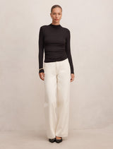 Josette Mock Neck Long Sleeve Top Forever New