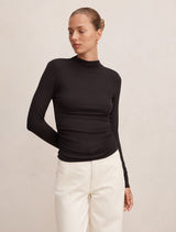 Josette Mock Neck Long Sleeve Top Forever New