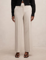 Ada Petite Straight Leg Pants Oatmeal Marle Forever New