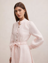 Elari High Neck Button Mini Dress Forever New