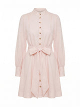 Elari High Neck Button Mini Dress Forever New